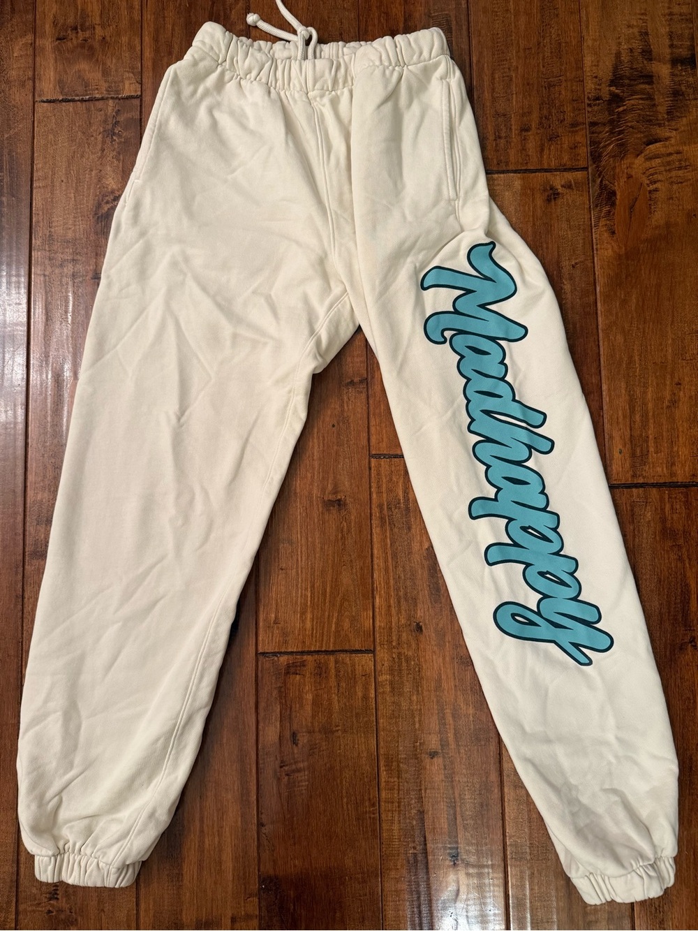 Madhappy Cream Sweatpants Script LOGO Small S Joggers